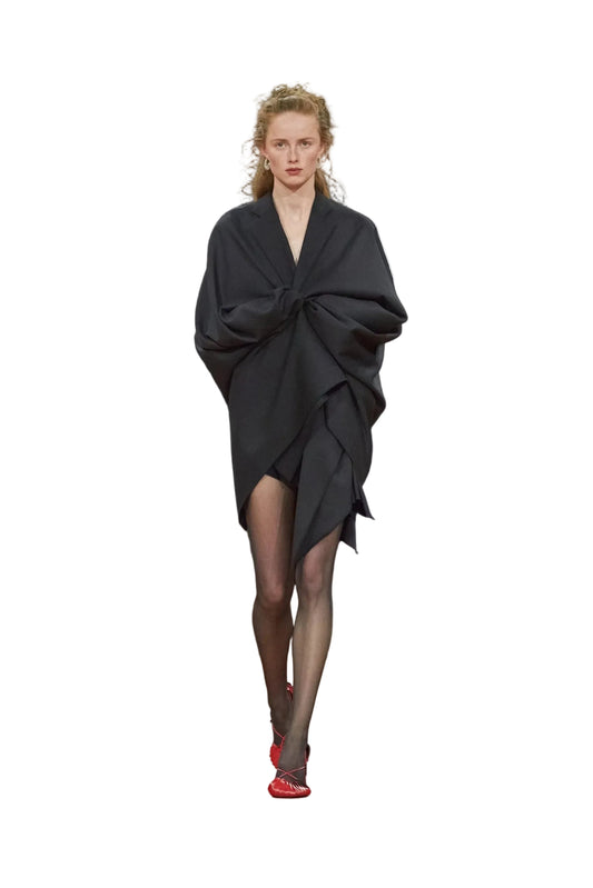 COPERNI VISCOSE WRAP DRESS BLACK
