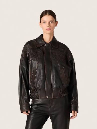 GOLDEN GOOSE P002300 palmer over bomber leather jacket