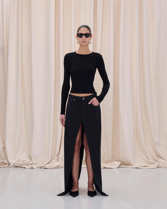 HAIKURE GANNA bull black skirt