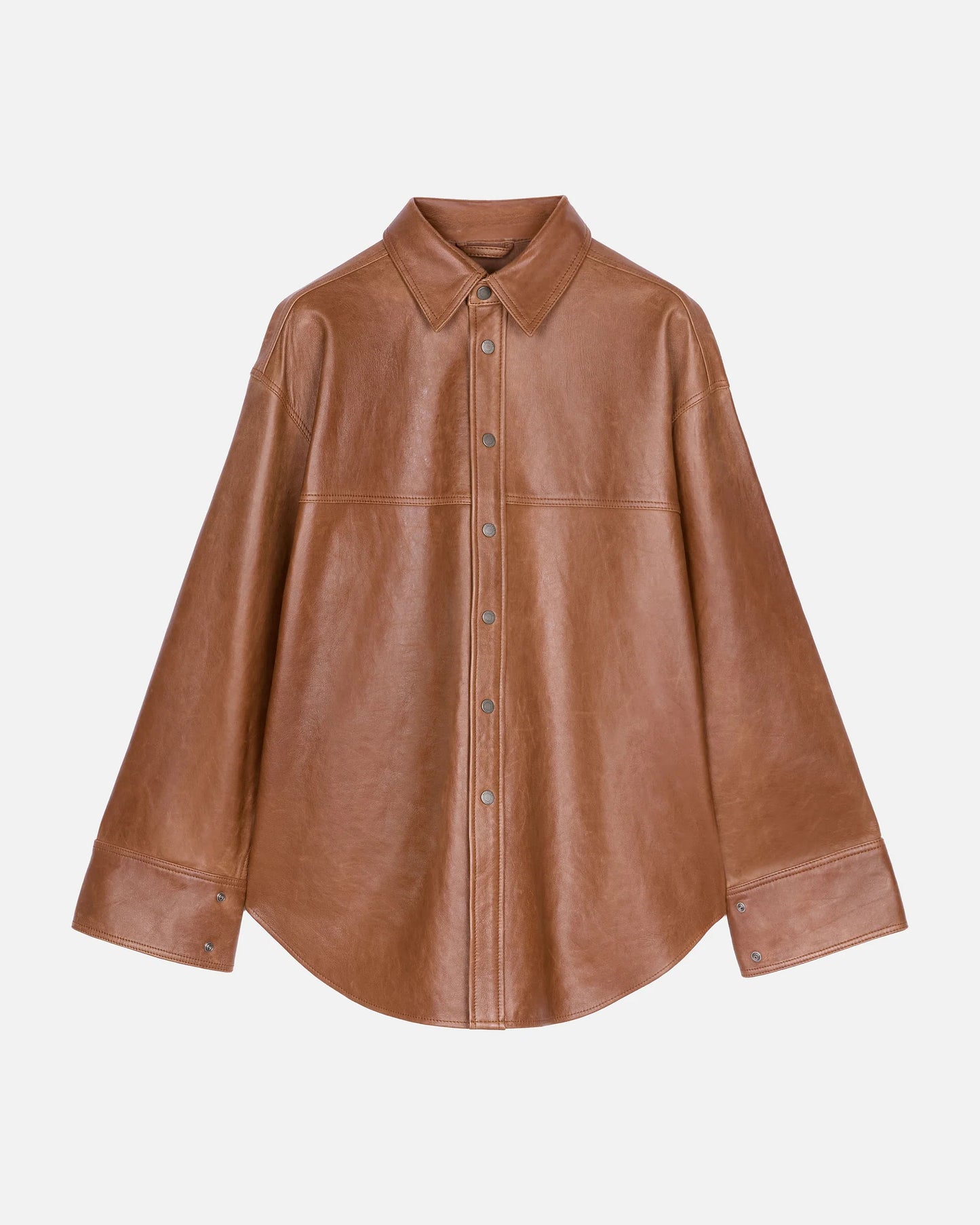 HAIKURE VICTORIA silky leather shirt tan
