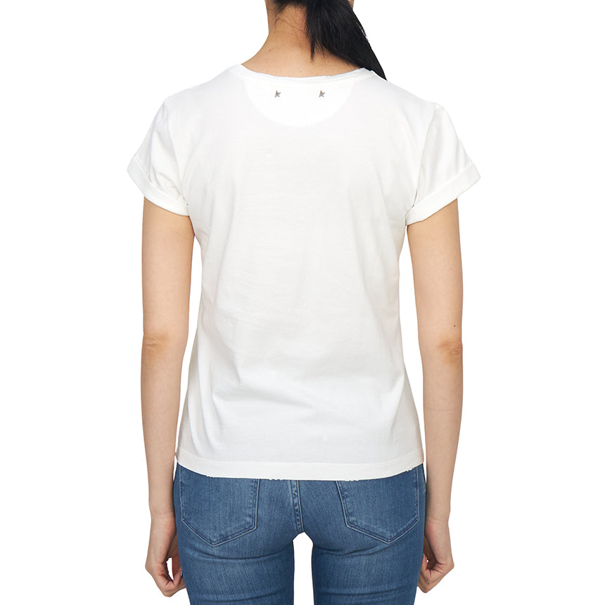 GOLDEN GOOSE P000638 T-SHIRT vintage white