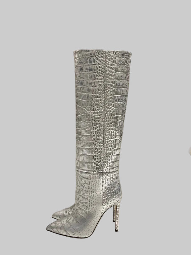 PARIS TEXAS BOOTS SILVER 10.5