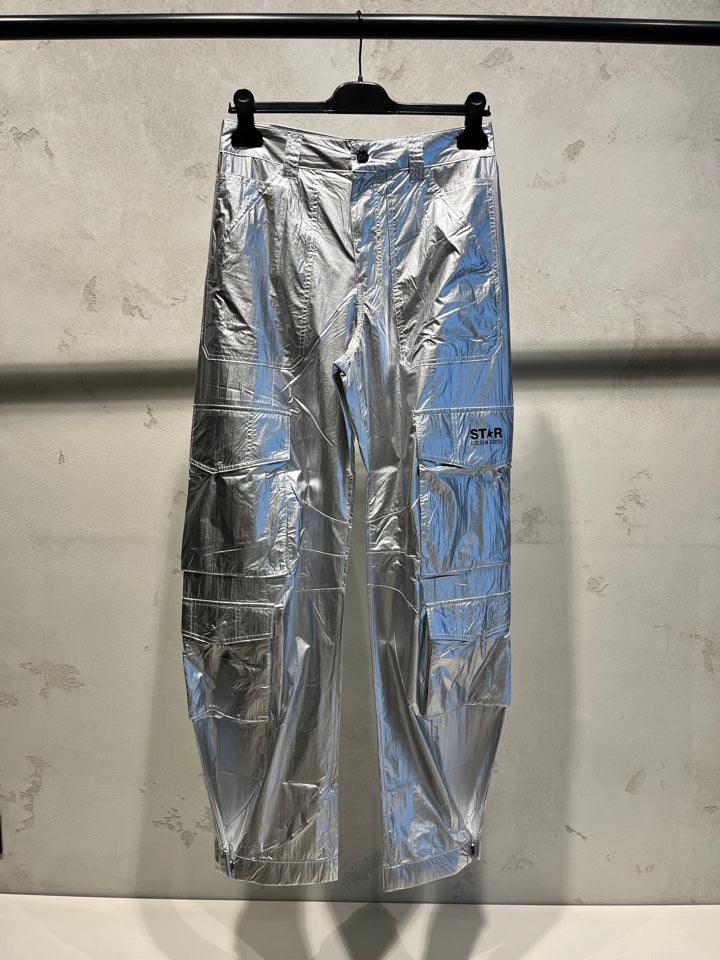 GOLDEN GOOSE TEHNICAL SILVER FABRIC PANTS