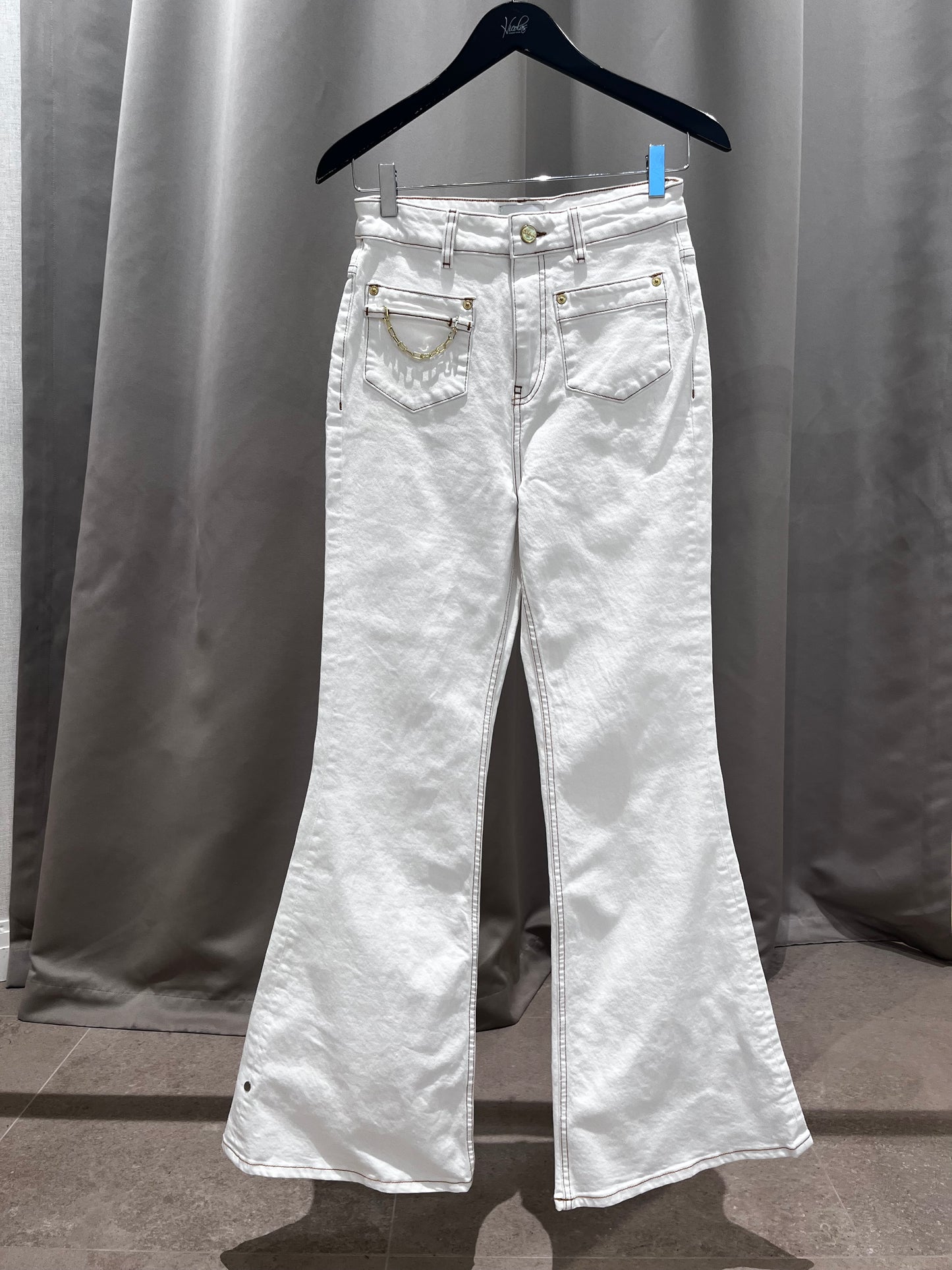 GANNI J1659 white jeans