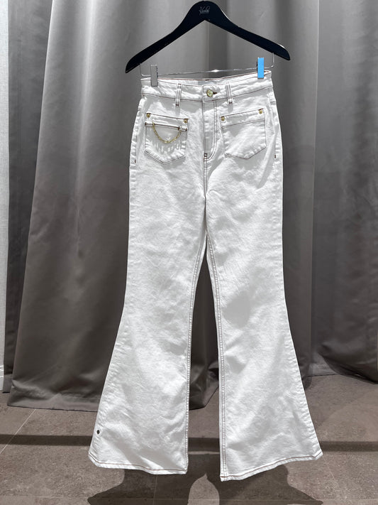 GANNI J1659 white jeans