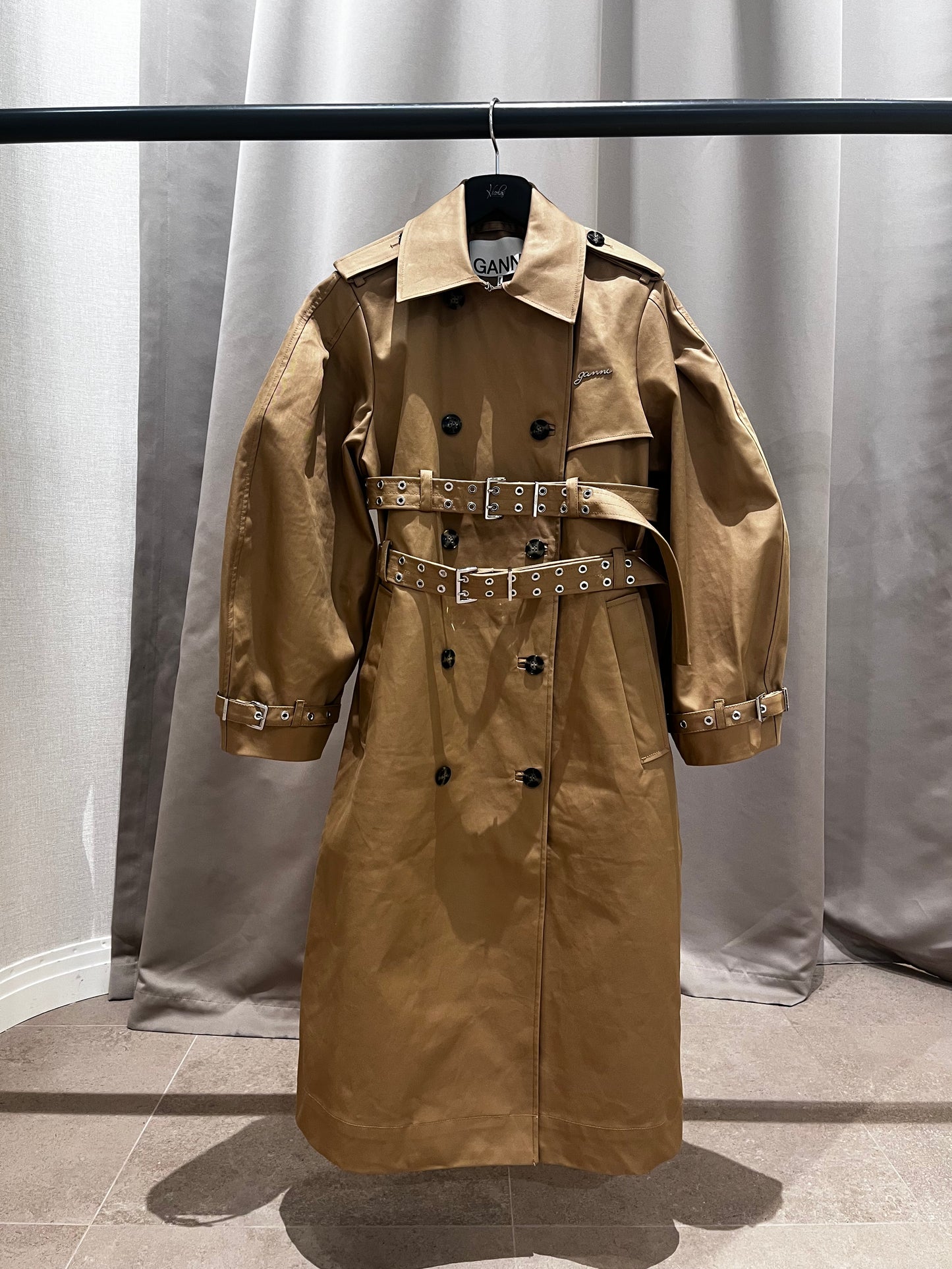 GANNI W0221 trench coat bronze