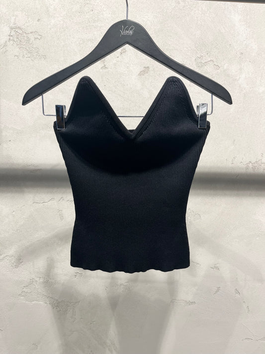 COPERNI KNITTED BUSTIER TOP black