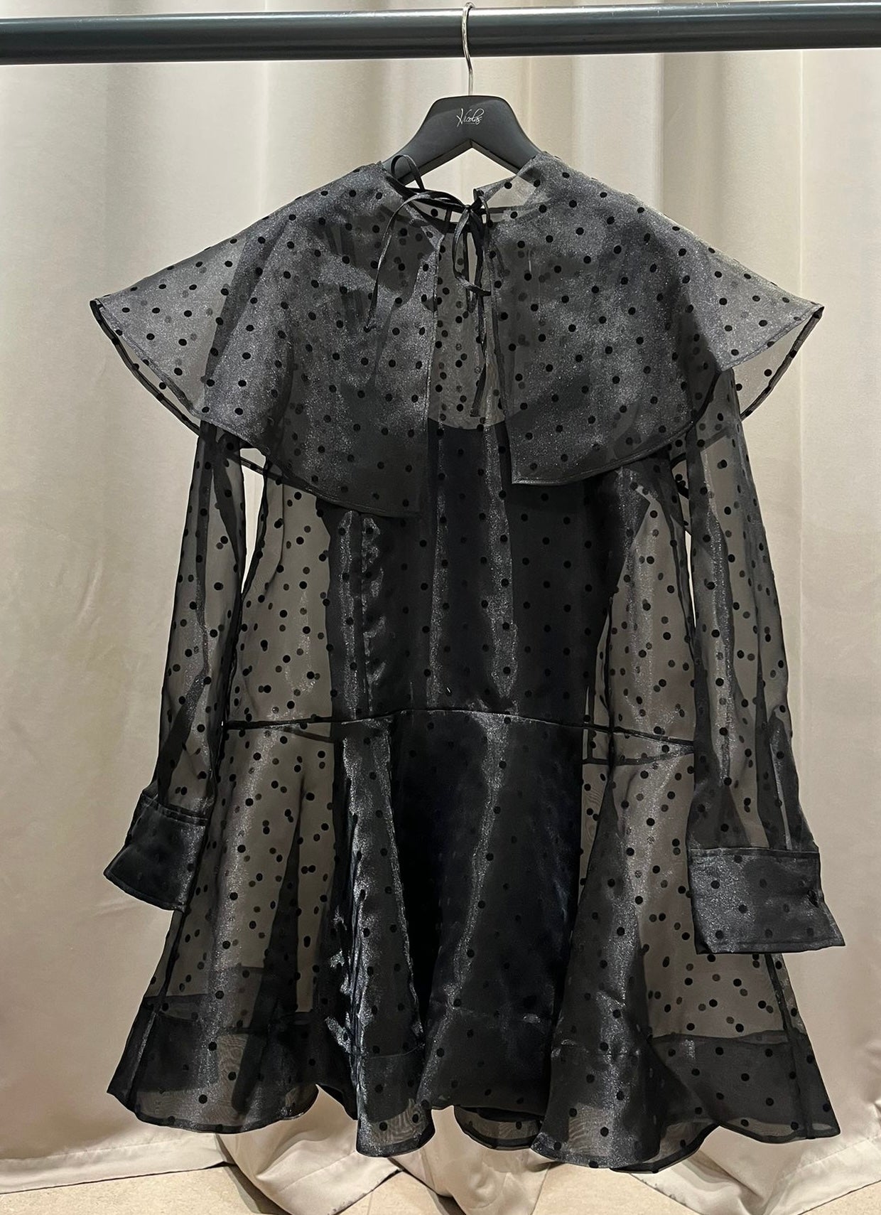 GANNI Flocked Organza Mini Dress