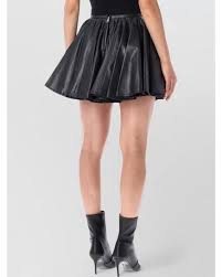 HAIKURE ZIGGY silky leather skirt black