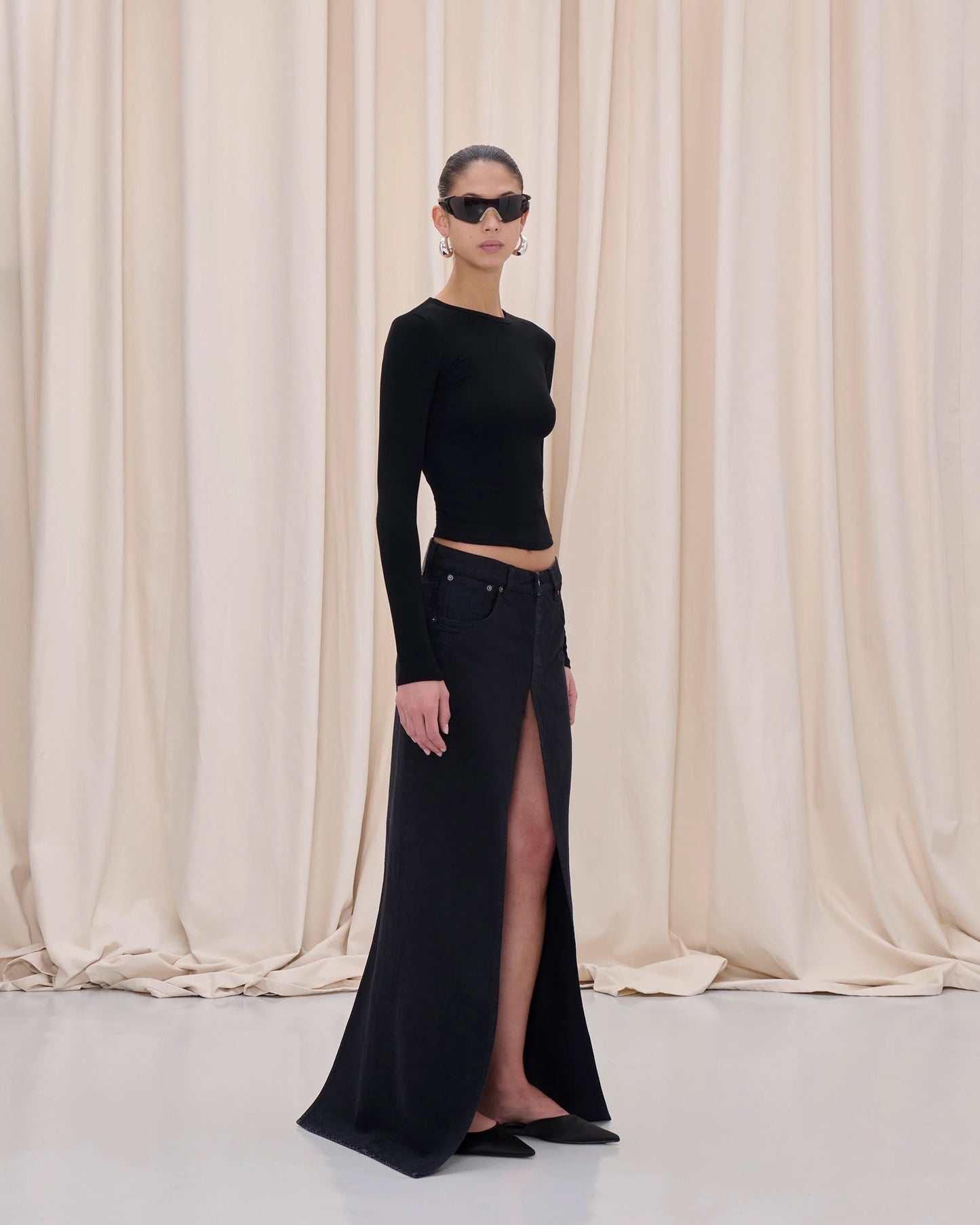 HAIKURE GANNA bull black skirt