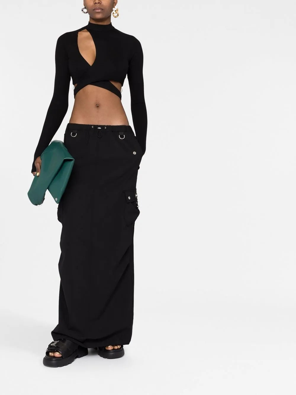 COPERNI TAILORED CARGO MAXI SKIRT black