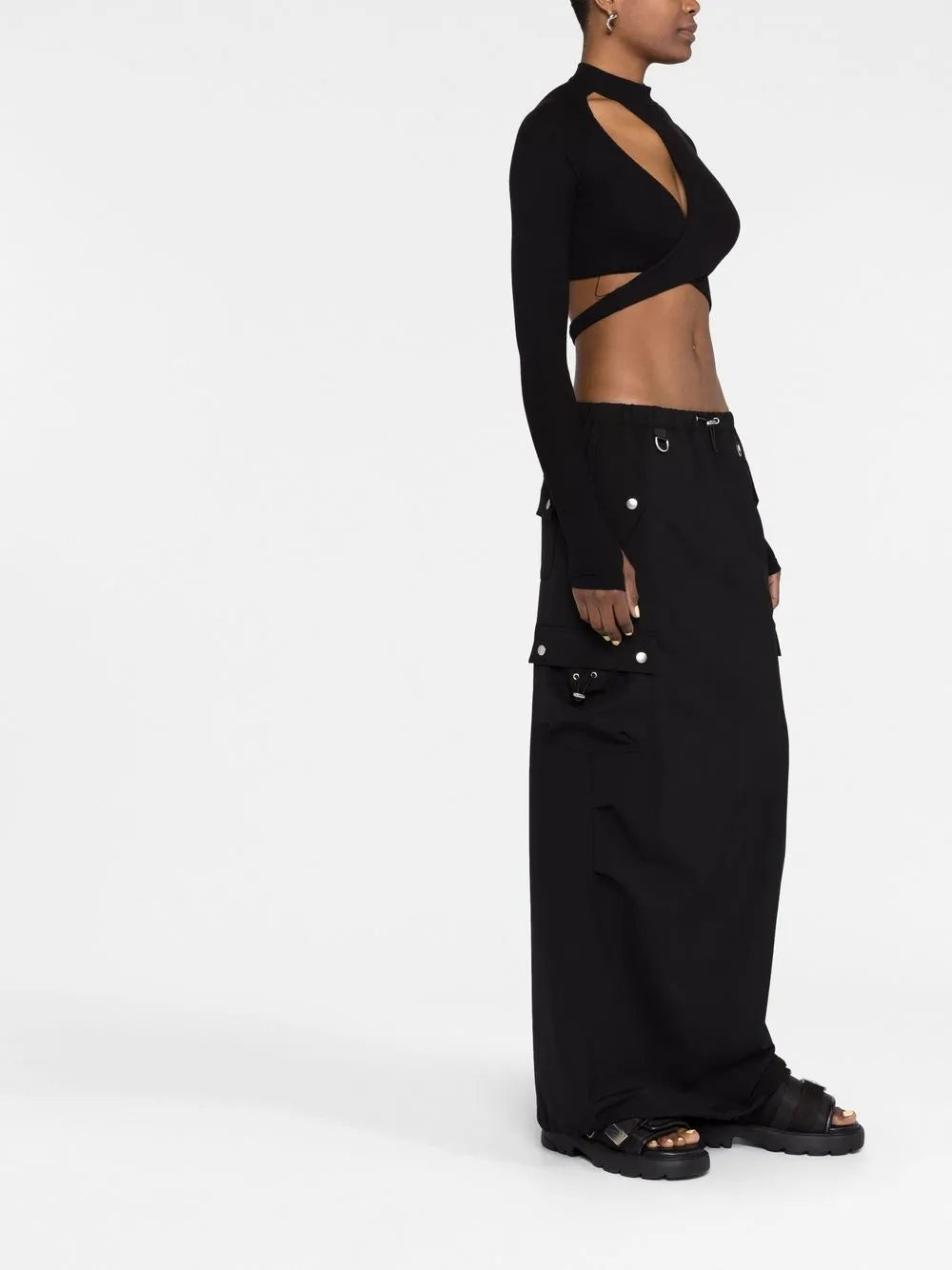 COPERNI TAILORED CARGO MAXI SKIRT black