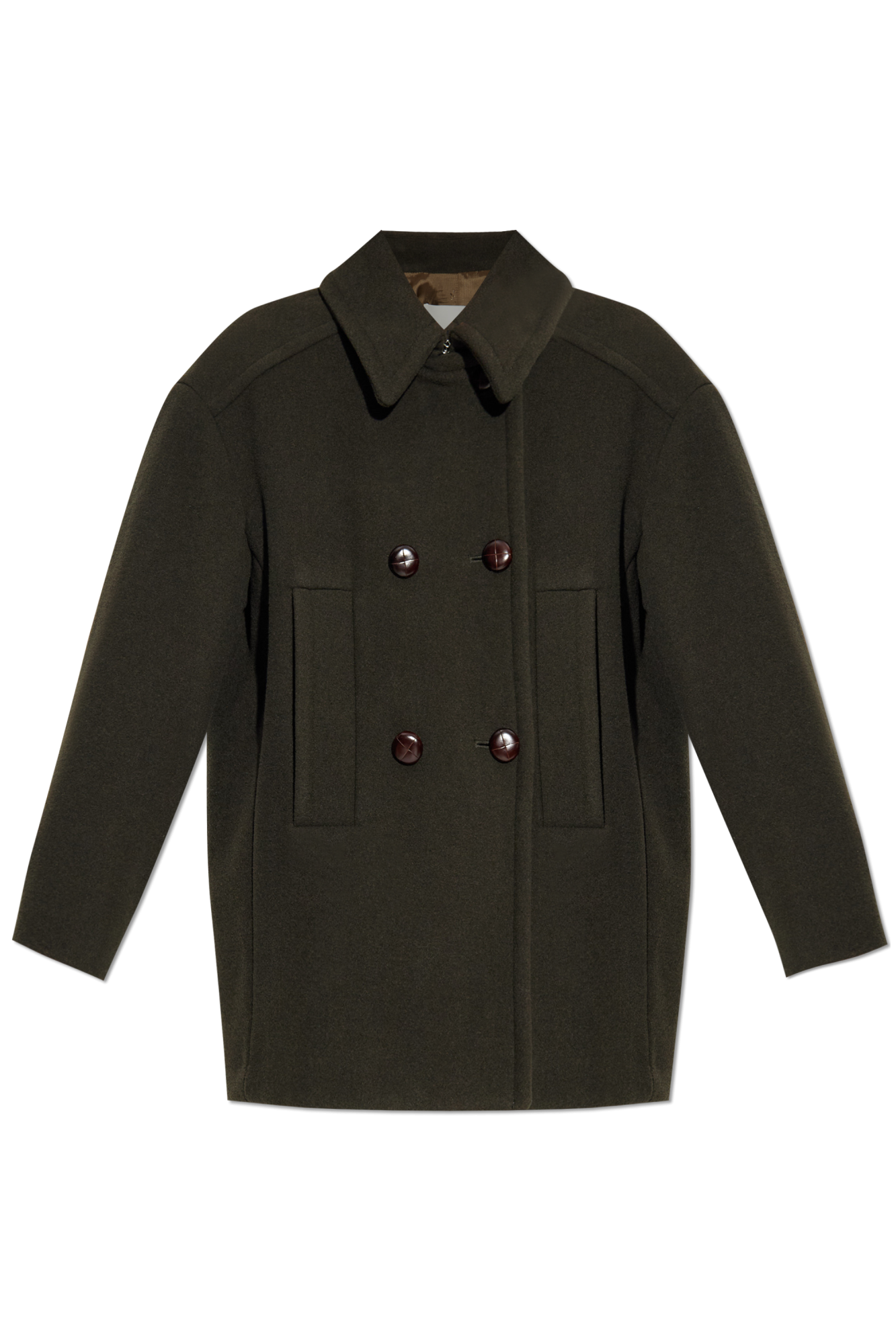 ISABEL MARANT FIBY coat dark khaki