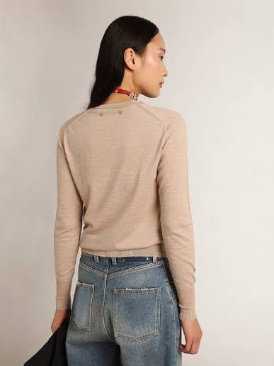 GOLDEN GOOSE P000665 round-neck beige sweater