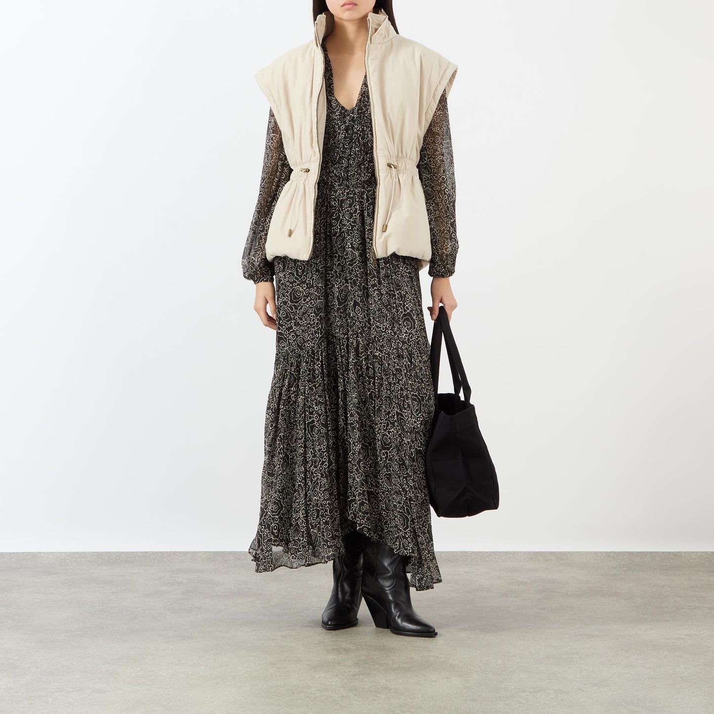 ISABEL MARANT BRIANE dress black ecru
