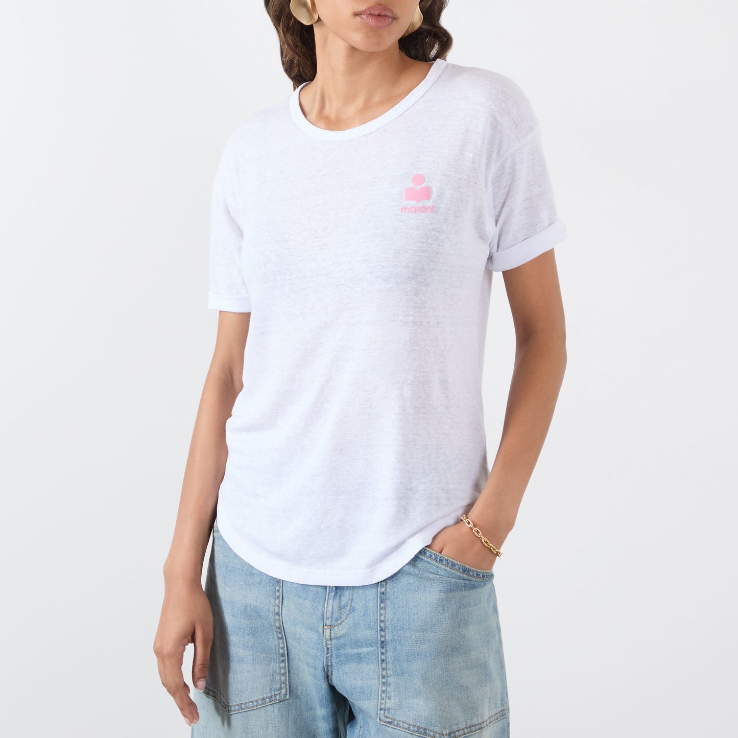 ISABEL MARANT KOLDIA t-shirt white silver