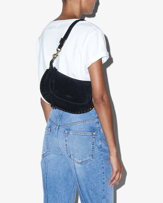 ISABEL MARANT OSKAN MOON bag black suede