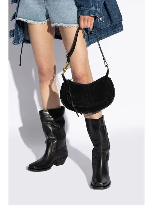 ISABEL MARANT OSKAN MOON bag black suede