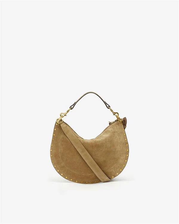 ISABEL MARANT OSKAN SOFT ZIPPED bag taupe suede