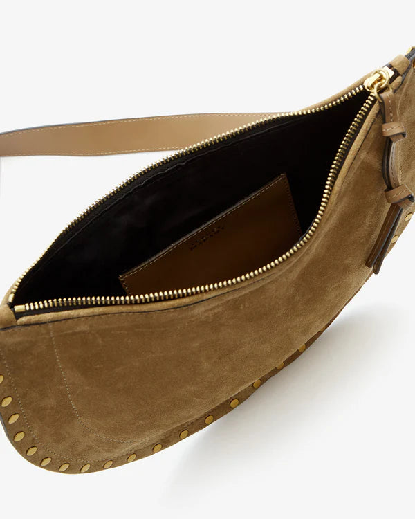 ISABEL MARANT OSKAN SOFT ZIPPED bag taupe suede