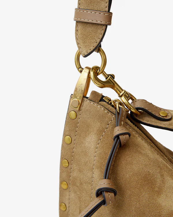 ISABEL MARANT OSKAN SOFT ZIPPED bag taupe suede