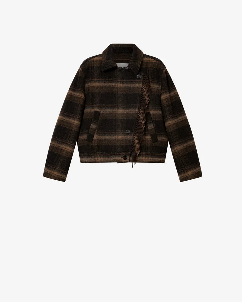 ISABEL MARANT GALEANE coat black khaki