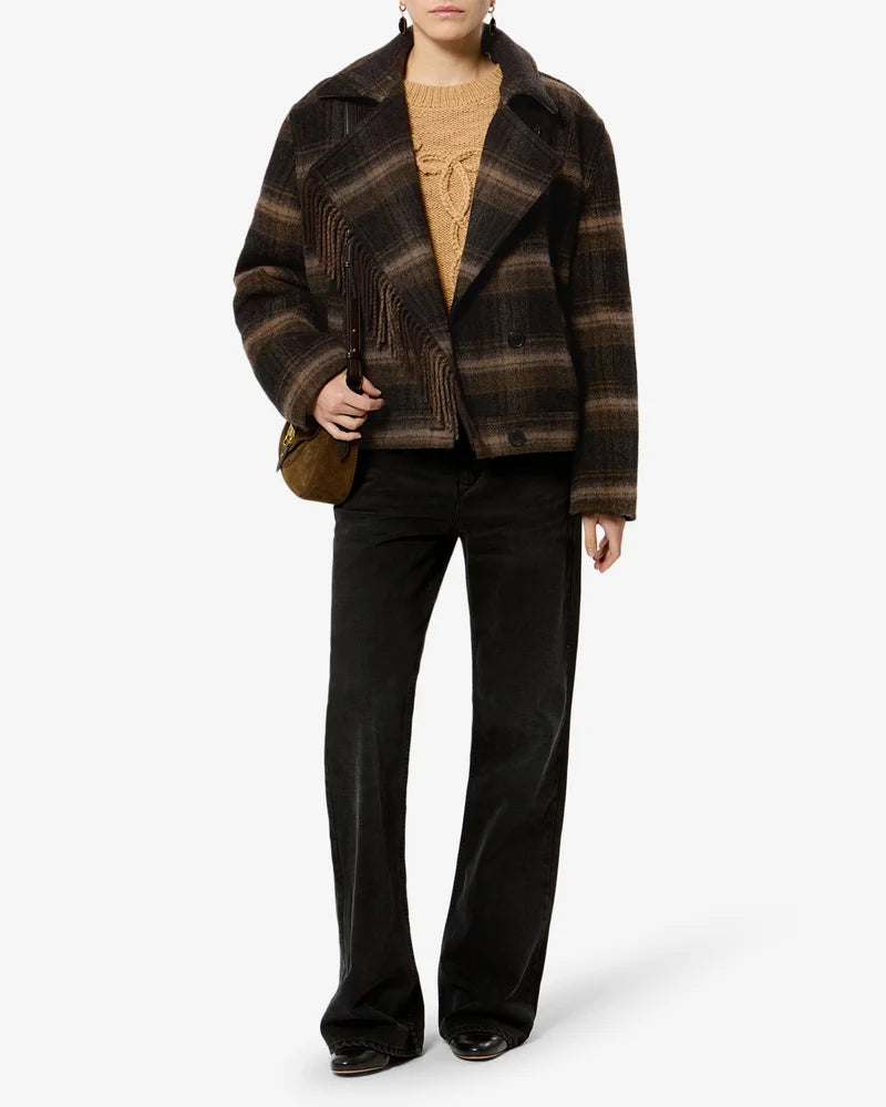 ISABEL MARANT GALEANE coat black khaki