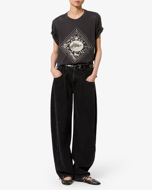 ISABEL MARANT ZEWEL t shirt faded black GOTS