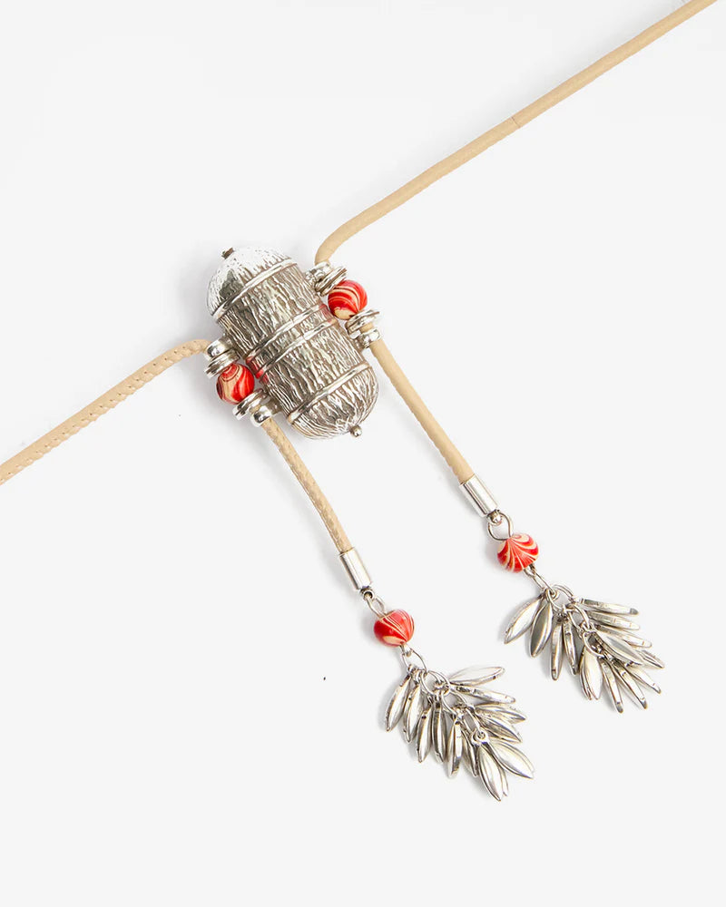 ISABEL MARANT JANIS necklace red silver