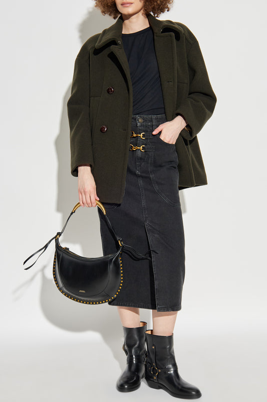 ISABEL MARANT FIBY coat dark khaki
