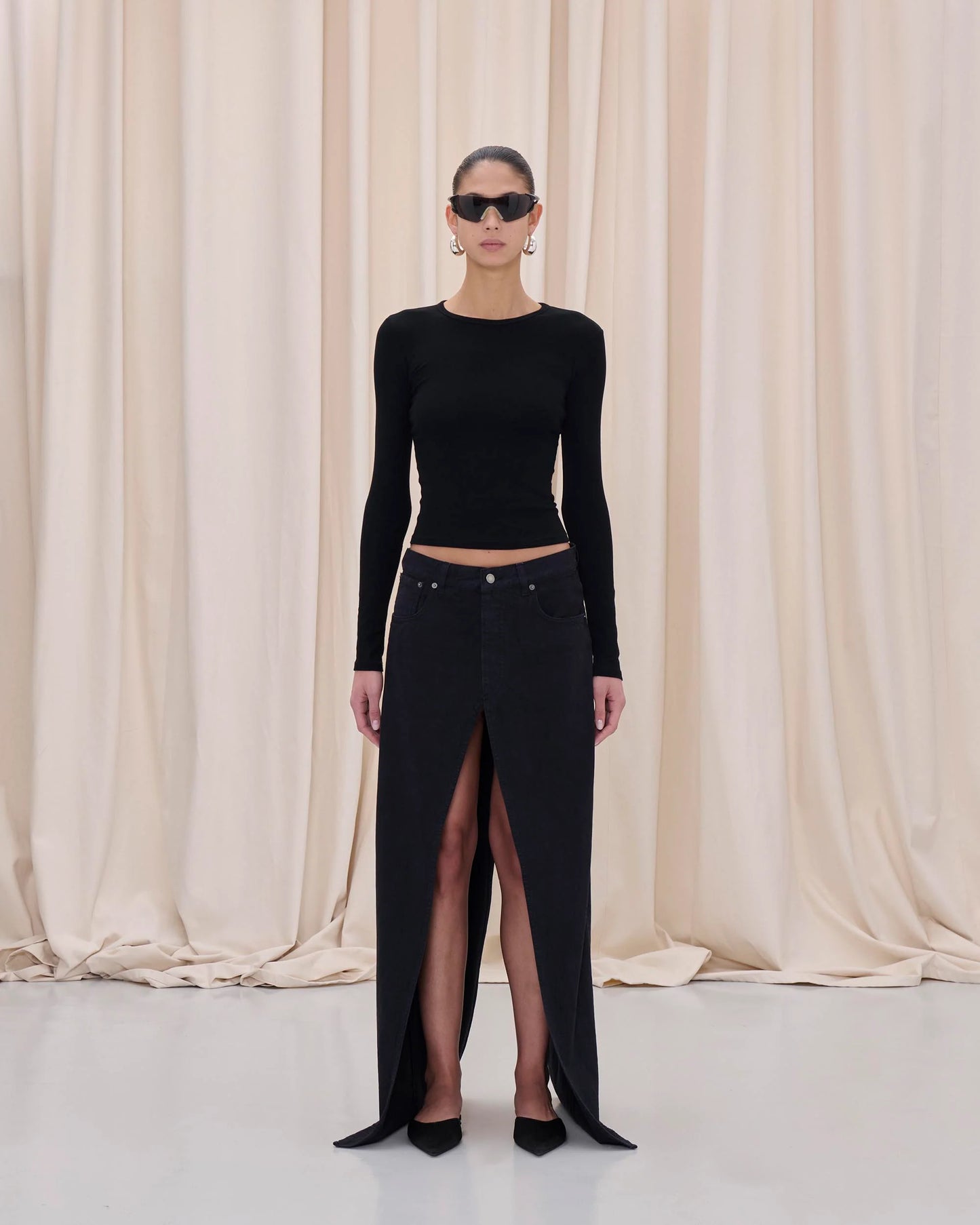 HAIKURE GANNA bull black skirt
