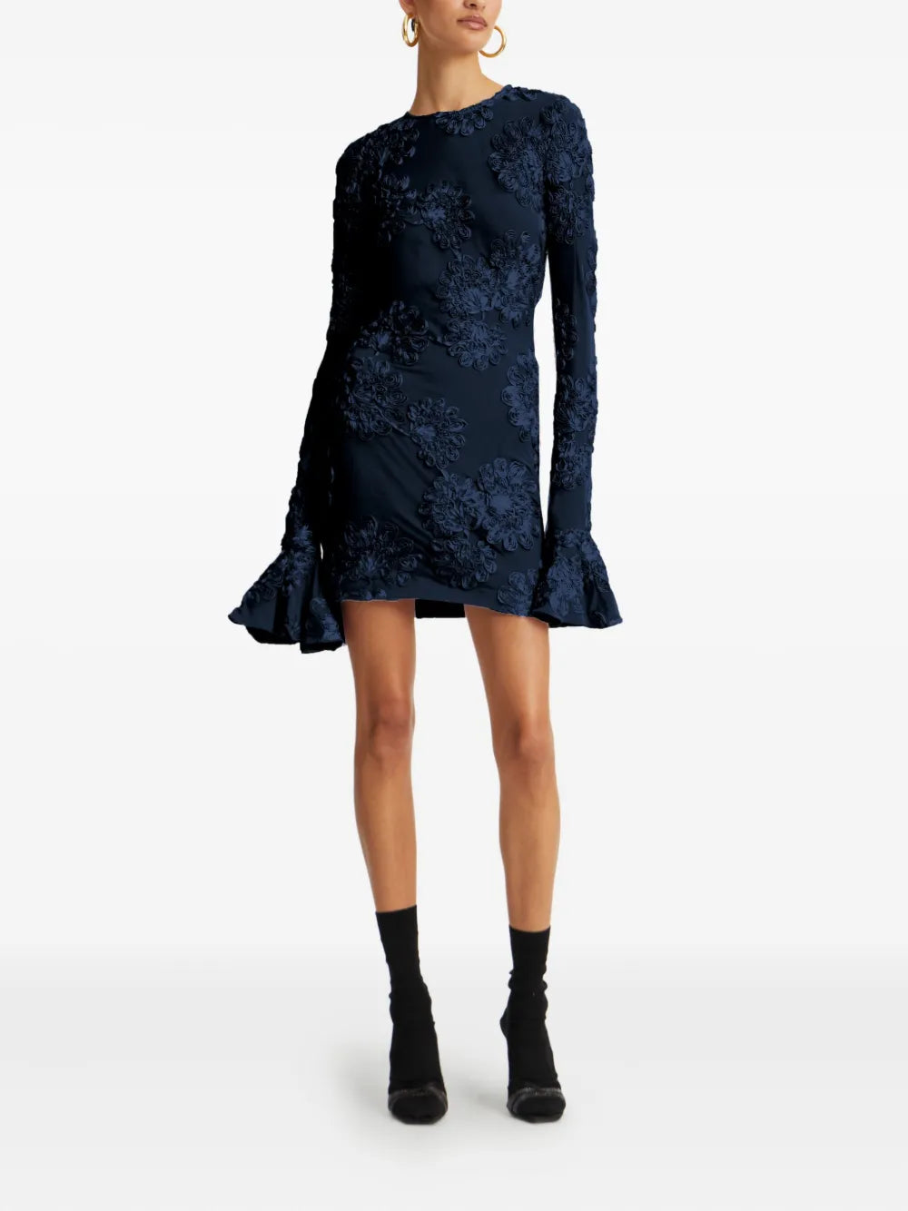 Rotate 3D Mesh mini dress