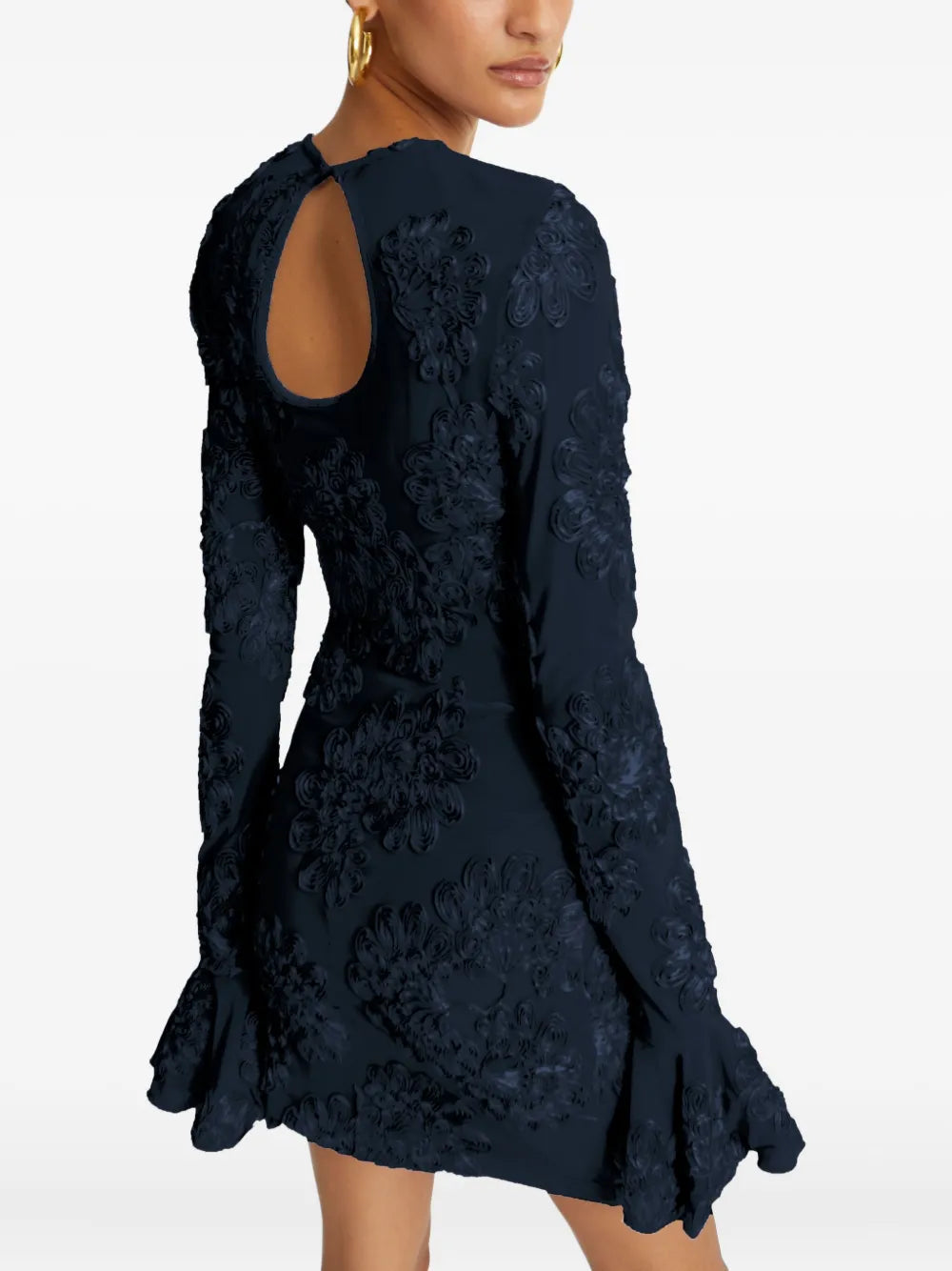 Rotate 3D Mesh mini dress