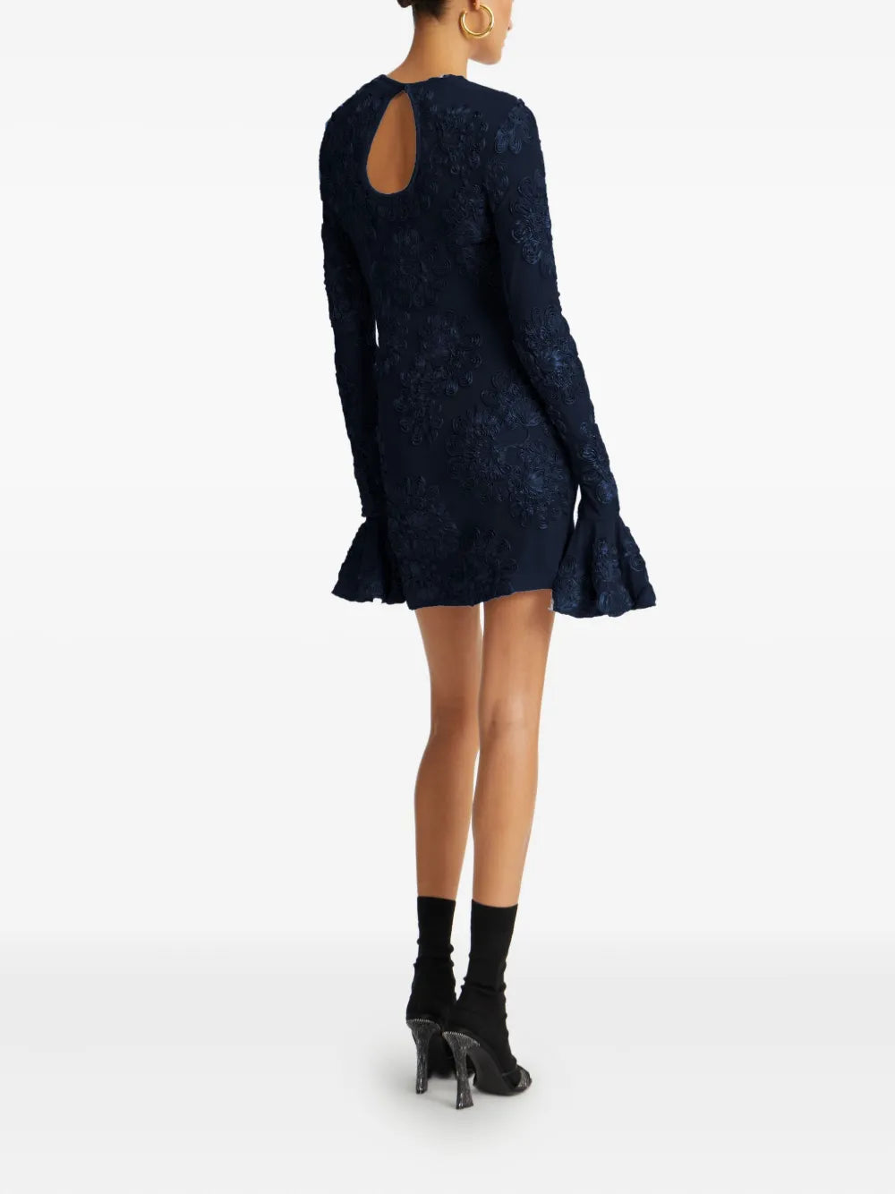 Rotate 3D Mesh mini dress