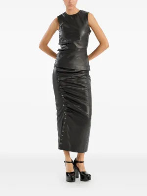 ROTATE buttoned leather top