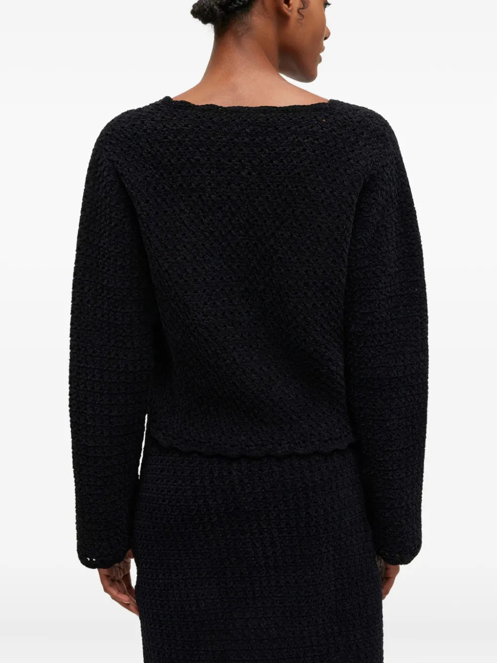GANNI CHROCHET cardigan black