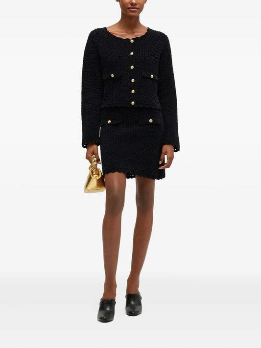 GANNI CHROCHET cardigan black