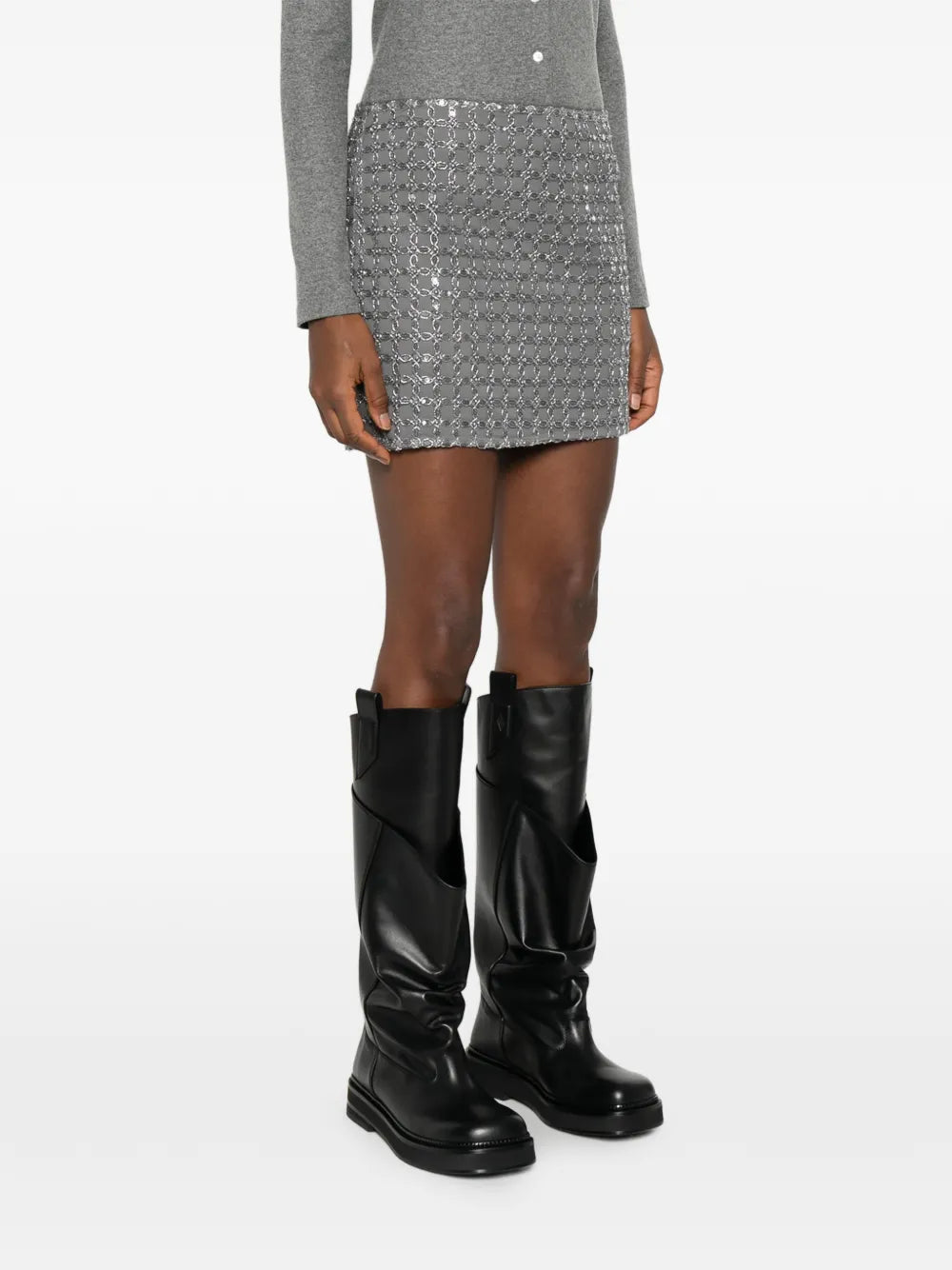 Rotate beaded mini skirt