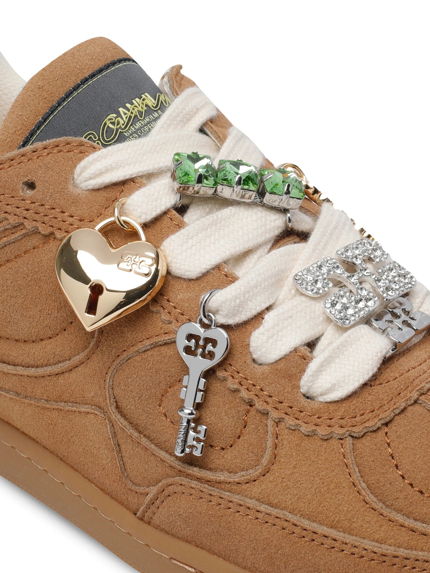 Ganni Round-Toe Charm Sneakers