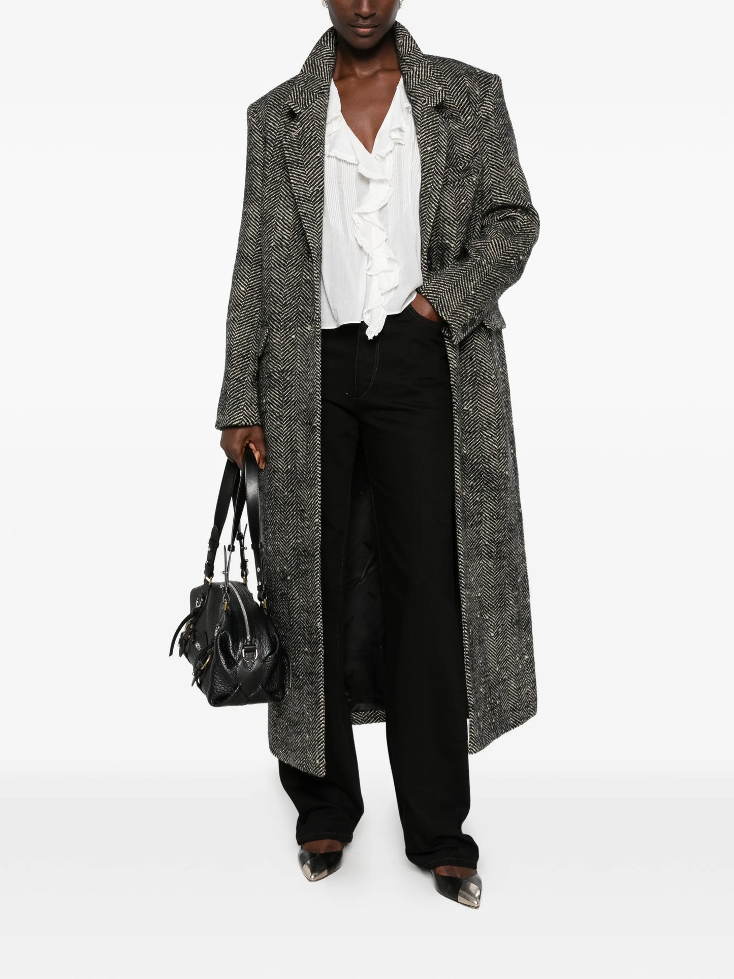ISABEL MARANT EALINE coat ecru black