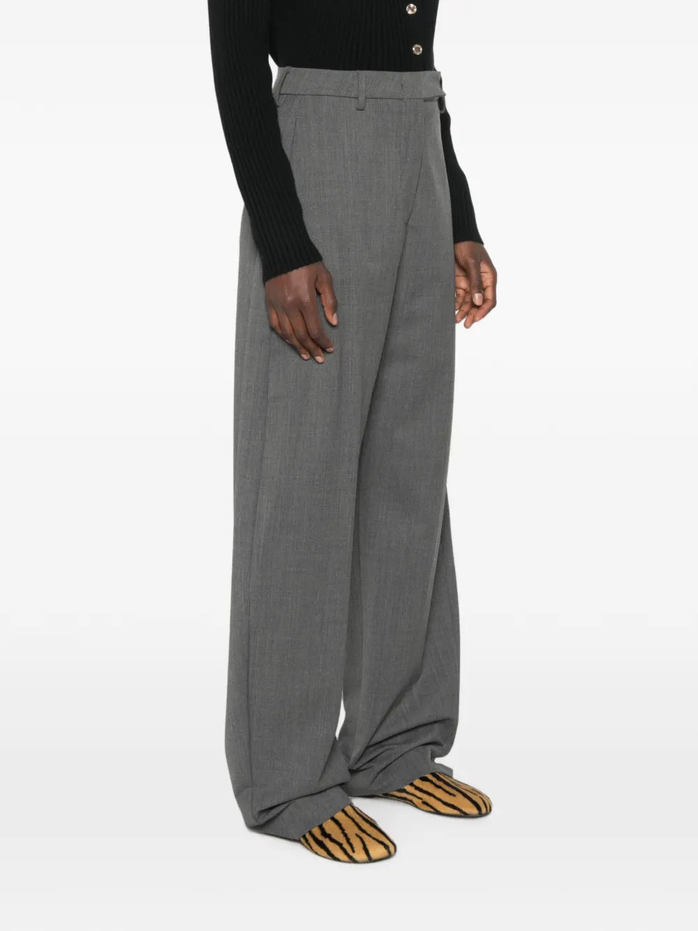 THE LATEST DINA trousers grey melange