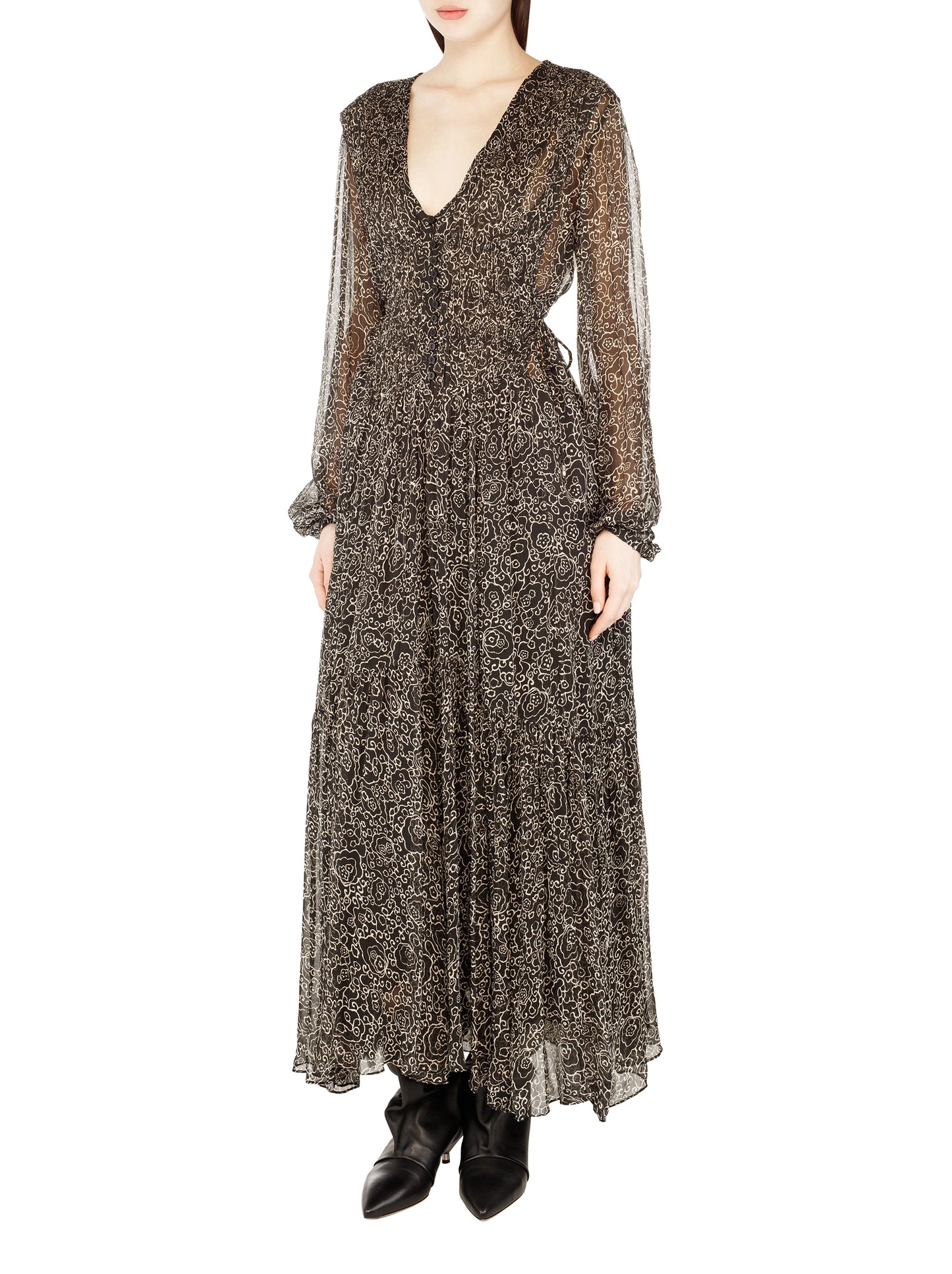 ISABEL MARANT BRIANE dress black ecru