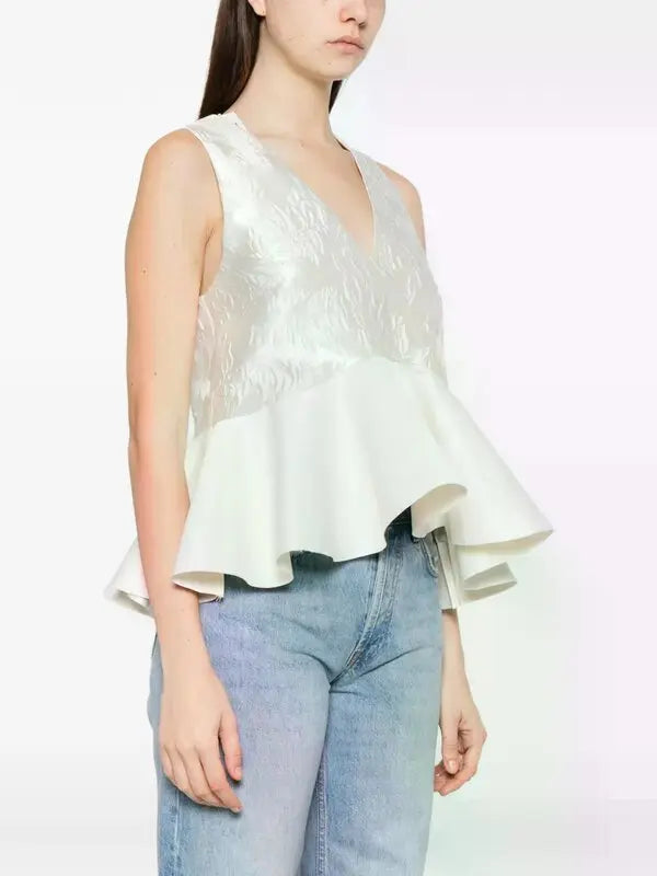 GANNI Cloque Satin top
