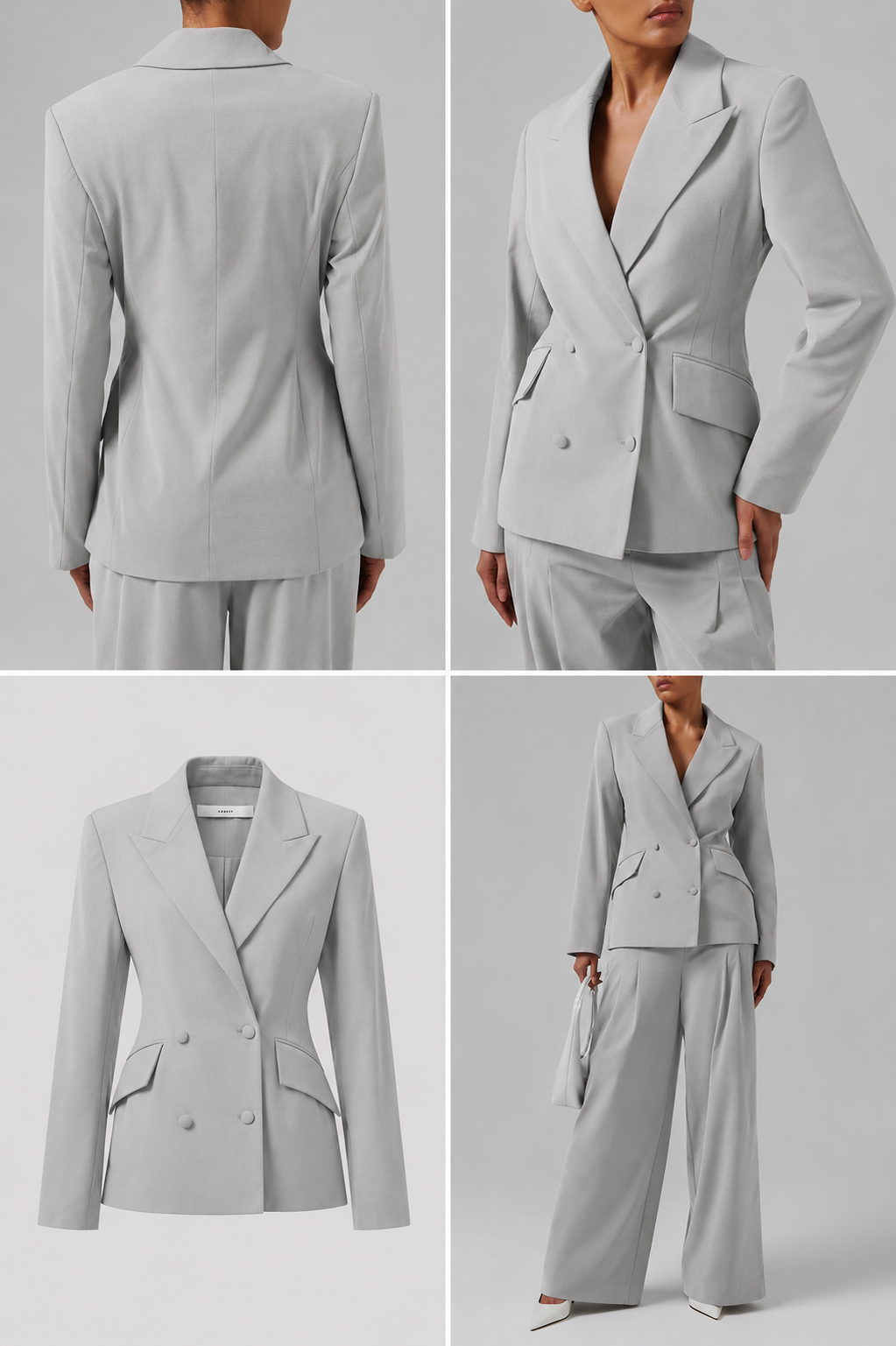 REMAIN  fitted blazer light grey