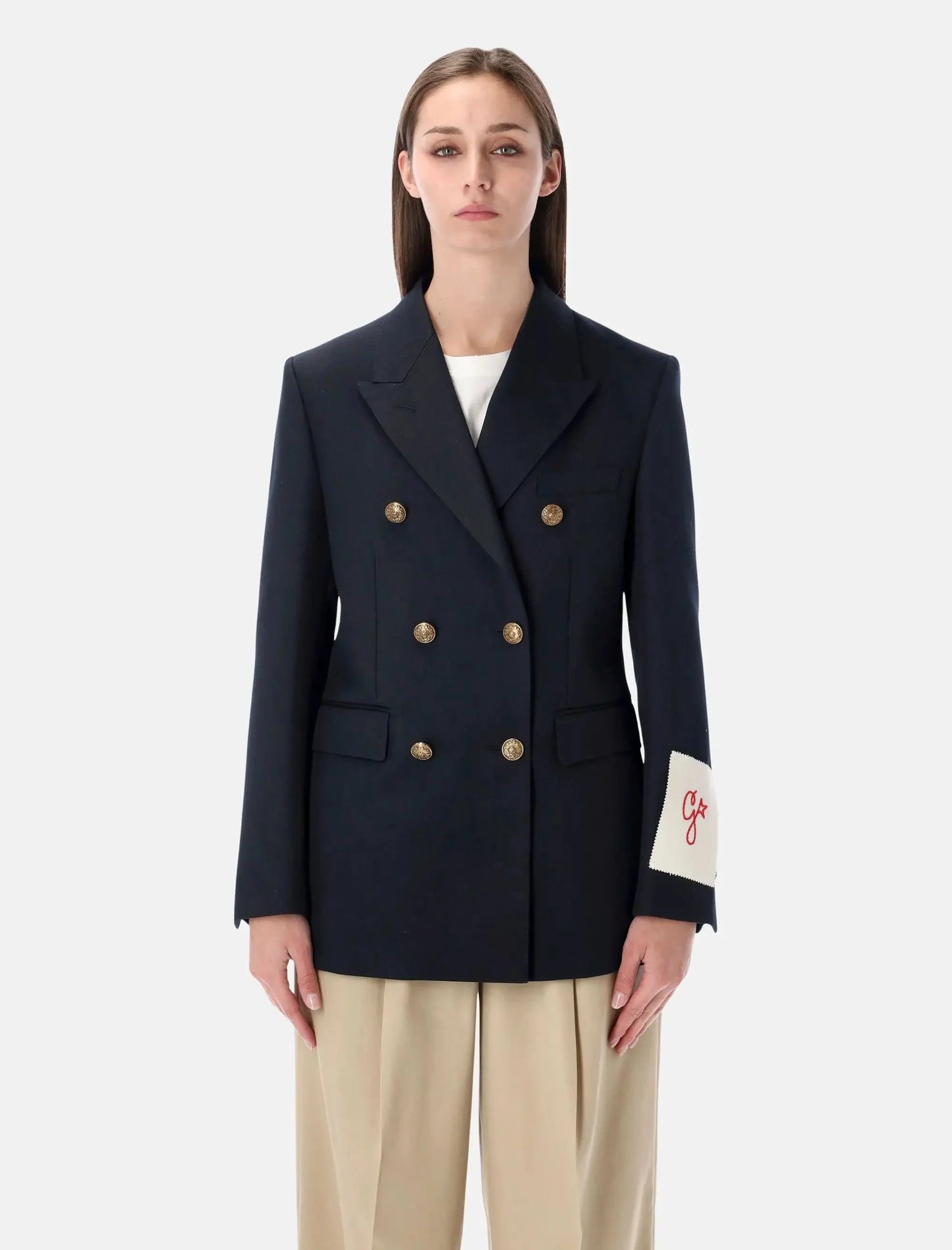 GOLDEN GOOSE P000619 double breasted blazer dark blue