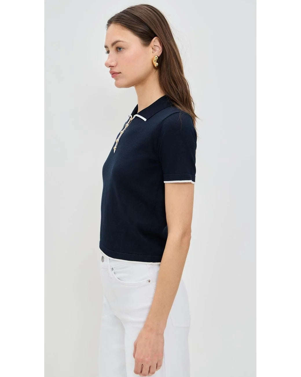 FRAME the sport polo navy blue
