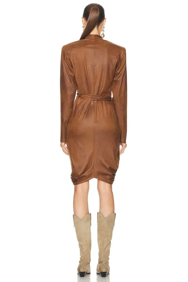ISABEL MARANT ALEORA DRESS cognac