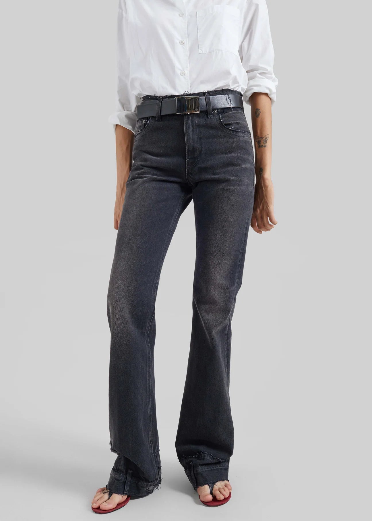 HAIKURE FLORA cut vintage black jeans