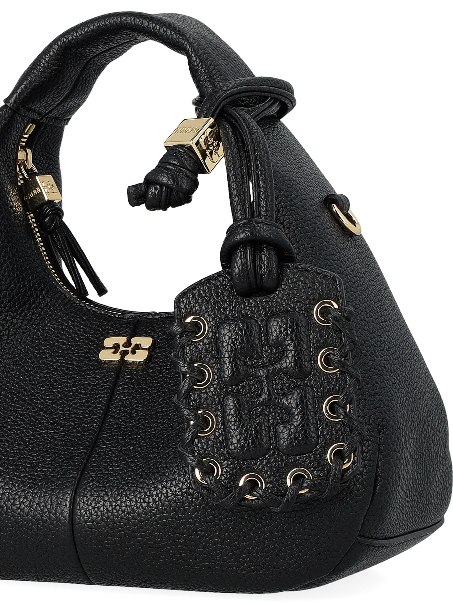 GANNI Hobo Mini Grain black