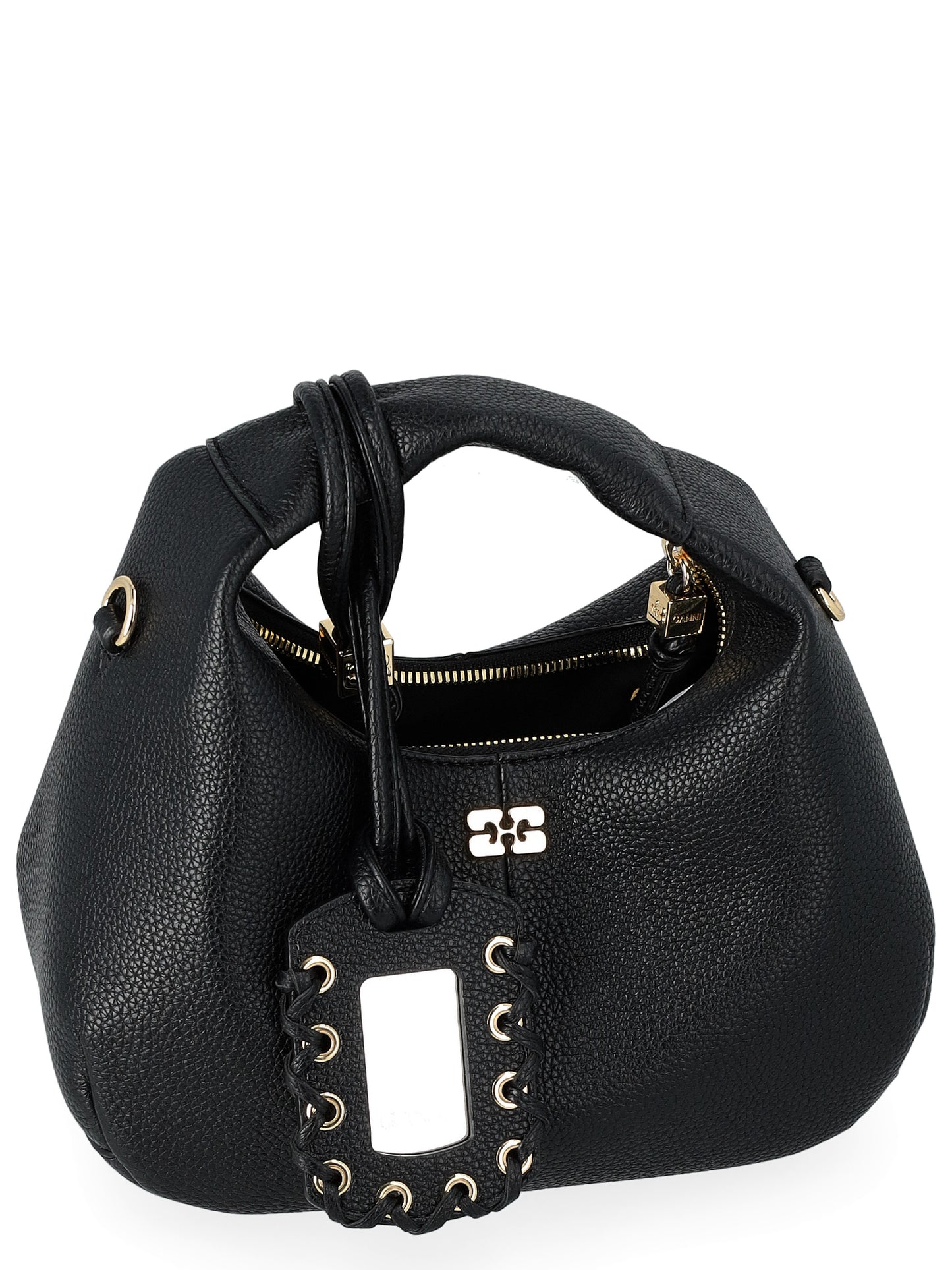 GANNI Hobo Mini Grain black